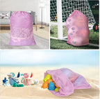 Polecasa Heavy Duty Diamond Large Mesh Laundry Bag with ID Tag and Locking Drawstring Closure - 24 x 36 inches - Laundry Hamper Liner, Washable Laundry Bags for Travel, Sports, Dorms (Pink)