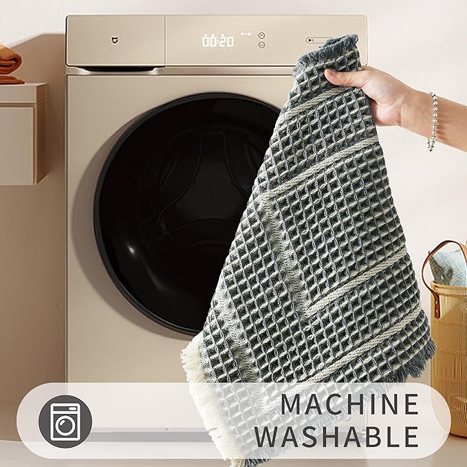 Bathroom Floor Mat,Boho Bathoom Mat,Super Absorbent Bath Rug,Bathroom Rugs Non Slip Washable, Quick Dry Shower Mats, Ultra Soft Bath Mat Towel,Bluish Grey & Yellow,17"*24"