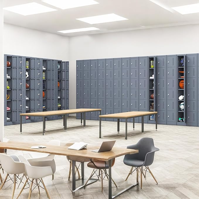 KAER Metal Lockers - 71" Height Steel Lockers for Employees with 6 Door Storage Locker for Employees Gym School Home Office Garage - Assembly Required