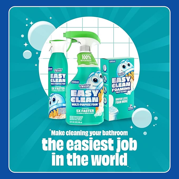 Scrubbing Bubbles Easy Clean Foaming Toilet Bowl Cleaner, Easy Drop In Powder Pouches, 100g (2 Pouches) (Pack of 6)