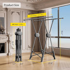 BIREN Clothes Drying Rack Heavy Duty Clothing Racks Extending Laundry Rack Two Drying Modes Garment Racks for Drying Clothes, Adjustable Length from 32-55 Inches for Indoor Outdoor Use