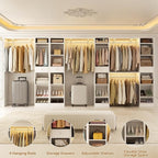 Unikito 10-15FT Closet Systems, Large Wood Walk in Closet Organizer with Hanging Rods and Drawers, Heavy Duty Closets Wardrobe with Shoe Rack, Sturdy Reversible Clothes Closet Kit, White, Set of 2