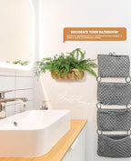 AceList Wall Hanging Basket, Boho Style Hand-Woven Hanging Storage Baskets - Set of 2, Ideal for Boho Room Decor, Kitchen, Garden, and Living Room