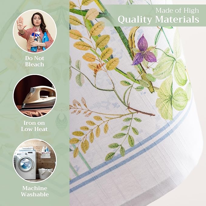 Maison d' Hermine Kitchen Towels Set of 3 100% Cotton 27.50" x 20" Reusable Cloth Tea Dish Towels Absorbent with Hanging Loop for Kitchen, Home, Dining, Cocktail Parties Spring/Summer (Fleurs De Mai)