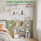 C&AHOME Cube Storage Organizer, 12-Cube Closet Cabinet Organizer, DIY Cube Shelf, Plastic Stackable Bookshelf, Modular Shelving Units Ideal for Home, Office, 36.6" L x 12.4" W x 48.4" H White SHS3012A