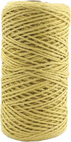 3mm x 500 Feet Yellow Jute Rope, Twine for Gardening Tomato Climbing Plant Tie Floristry Crafts Gift Wrapping Packing Decor