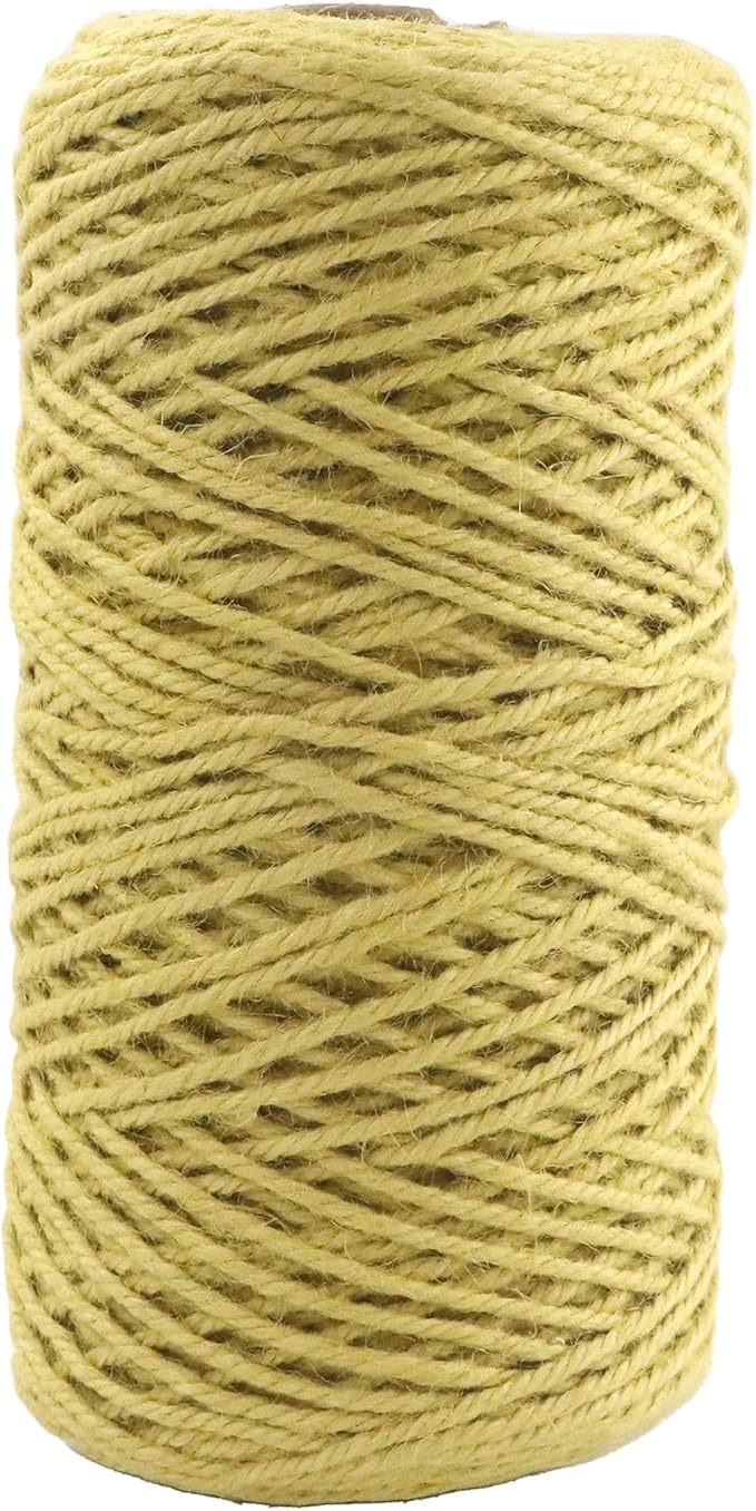1mm x 5000 Feet Yellow Jute Rope, Twine for Gardening Tomato Climbing Plant Tie Floristry Crafts Gift Wrapping Packing Decor