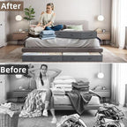 10 Pack Under Bed Storage Containers 90L Underbed Closet Organizer System Collapsible Storage Bins with Clear Window and Reinforced Handles for Bedding Pillows Blanket Towels Clothes Wardrobe Bedroom