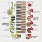 HOMELUX THEORY UPGRADED Over The Door Organizer Hanging - 100D EXTRA THICK & 50lbs HUGE CAPACITY 6 Large Front & 12 Side Pockets, Over The Door Shoe Organizer, Hanging Closet Organizer (LightGray 2pc)