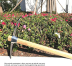 LIANGLIDE Pick Axe Tool Garden Hoe Detachable Pickaxe Hoe Stainless Steel Pickaxe Hoe with Wooden Handle Heavy Duty Wood Pick Axe Garden Mattock Tool for Transplanting Digging Planting Loosening Soil