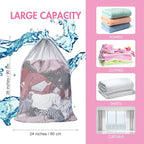 Berlune 30 Pack 24 x 36 Inches Large Mesh Bags for Laundry, Wash bags, Sturdy Mesh Material Closed with Drawstring, Factory, University, Dormitory, Travel and Apartment Dweller (Gray)