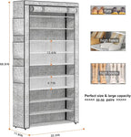 OYREL Shoe Rack 10Tier Large Capacity 50-56Pairs Beautiful Tall Shoe Shelf Free Standing Storage Cabinet Entryway Closet