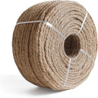 RIOOP Natural Jute Twine Rope 328 Feet 6mm, Heavy Duty Premium Garden Twine String for Crafts, Gardening Deals, Cat Scratching & Macrame Cord, for Climbing Plants, Halloween Decor