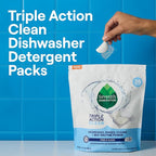 Seventh Generation Triple Action Clean Automatic Dishwasher Detergent Packs with Bio-Enzyme Power, Free & Clear, Fights 48-hour Stuck-on Food, 54 count