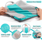 8 Set Compression Packing Cubes for Travel Essentials,Compressible Expandable Packing Cubes for Suitcase,OlarHike Luggage Organizer Bags for Travel,Handy Helper for Organizing Clothes(Blue Green)
