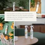 Grow Fragrance 100% Plant-Based Air Freshener Spray | Freshen Fabric & Rooms | Golden Grove, Woodland Sage, Blondewood Scents | Made with Natural Essential Oils - Variety 3 Pack, 5 oz each