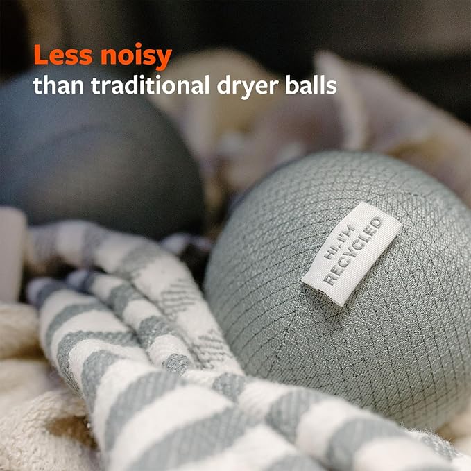 Full Circle Loads of Fun Anti-Static Dryer Balls, Set of 3 – Quiet, Scent-Free and Hypoallergenic Reusable Fabric Softener Laundry Balls – Non Toxic and Vegan, Gray 3 Count
