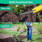 Lilyvane Hoe Garden Tool,45 Inch Long Garden Hoe and Cultivator, Garden Hand Tiller with Long Handle,Heavy Duty Garden Tools Hoe Cultivator for Gardening,Weeding, Tilling,Lossening Soil,Planting