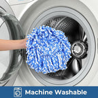 Matthew Cleaning 3Pack Blue Microfiber Spin Mop Replacement Head Compatible with EasyWring Spin Mop Replace Head-EasyWring High Absorbency,Machine Washable,Microfiber Spin Mop Refills