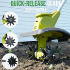 20V Cordless Tiller Cultivator with 48 Steel Tines, 9-inch Wide Battery Powered Garden Cultivator, Mini Tiller for Lawn/Gardening/Soil Cultivation(2*2Ah Battery and Fast Charger Included)