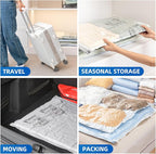 TAILI 8 Pack Vacuum Storage Bags for Comforter and Blankets, Jumbo Vacuum Seal Bags for Bedding 40x31 Inch, Space Saver Bags for Clothes, Pillows, Saving More Closet Space