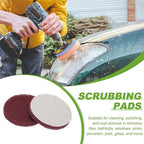 Power Scrub Pads, Scrubbing Pads 320 Grits Scouring Discs - Fitting for (Home Kitchen Cleaning - Drill Attachment - Scrubber Replacement) 20 Pcs & 3 Inch & Red