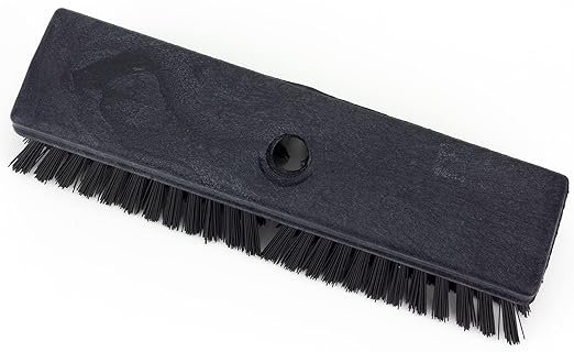 SPARTA Plastic Floor Scrub Brush, Brush Head Only, Deck Brush with ACME Standard Thread Fitting for Deck, Industrial Kitchens, and Hospitals, 10 Inches, Black