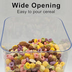 Cereal Dispenser Countertop with lids, Organization and Storage Containers for Kitchen and pantry, 5L Rice Dispenser for Cereal, Beans, Grains, Nuts, Snack,Oatmeal, Dog Food, Bird Seed, Black, 2Pc