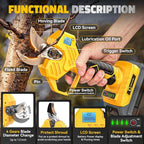 Pruning Shears Compatible with DeWalt 20v Battery,Cordless Electric Pruner with LCD Display & Imported SK7 Steel Blades,1.2-Inch Cutting Diameter for Gardening Tree Pruning(No Battery)