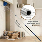36ft High Ceiling Duster Kits with 5-30ft Heavy Duty Extension Pole - Fan Blade Cleaner, Cobweb Remover & Blue Window Squeegee Kit, Washable Dust Brush for High Roof and Glass Surfaces