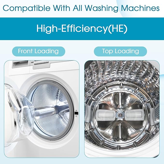 Loopeer 36 Pcs Washing Machine Cleaner Tablets Bulk 18 Month Supply Washer Machine Cleaner Pet Hair Remover for Laundry HE, Front & Top Load Washer Removes Residue, Pet Hair, Odors, Septic Safe