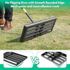 Lawn Leveling Rake,Folding 30x10 Inch Ground Plate,70 Inch Adjustable Long Handle Yard Level Tool with Curved Edge,Heavy Duty Landscaping Lawn Leveler for Grass, Golf Field, Soil Sand Dirt Spreader