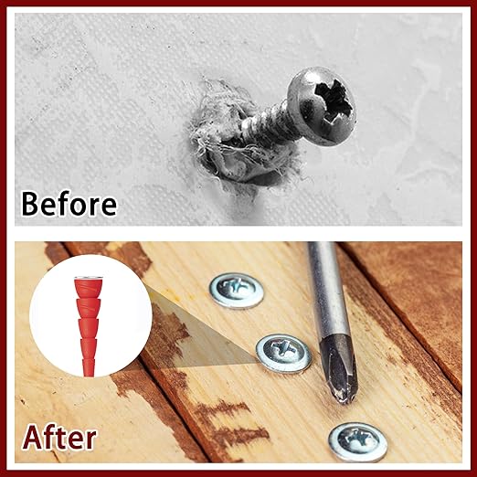 15 Pcs Wood Anchor Stripped Screw Hole Repair Kits-Door Hinge Hole Repair Kits Fit Screws Sizes #2 to #18-Adjustable Wall Anchors for Wood Door Drywall Hole Repair