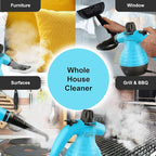 Comforday Multi-Purpose Handheld Pressurized Steam Cleaner with 9-Piece Accessories, Handheld Steamer Perfect for Stain Removal, Curtains, Car Seats, Floor, Bathroom, Window Cleaning (Light blue)