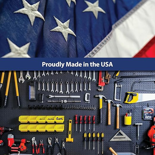 WallPeg Pegboard Wall Organizer (PK-160) - Garden Tools Storage - Hand Tool Organizer - Pegboard Bins for Parts Storage and Organization - Locking Pegboard Hooks