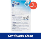 Ty-D-Bol Blue Tablets Value 5 Pack, Cleans and Deodorizer Toilets for a Fresh Smelling Bathroom