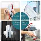 Magnetic Window Cleaner 2mm-10mm, Window Cleaner Bundle with Magnet + Microfiber Cloth, Safe, Durable & Effective for Single Pane Glass Only, Not Climalit.