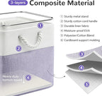 13 x 13 Inch Cube Storage Bins, 6 Pack Fabric Storage Basket with Handles, Foldable Boxes Organizer for Shelf Baskets for Home, Clothes (White/Purple)