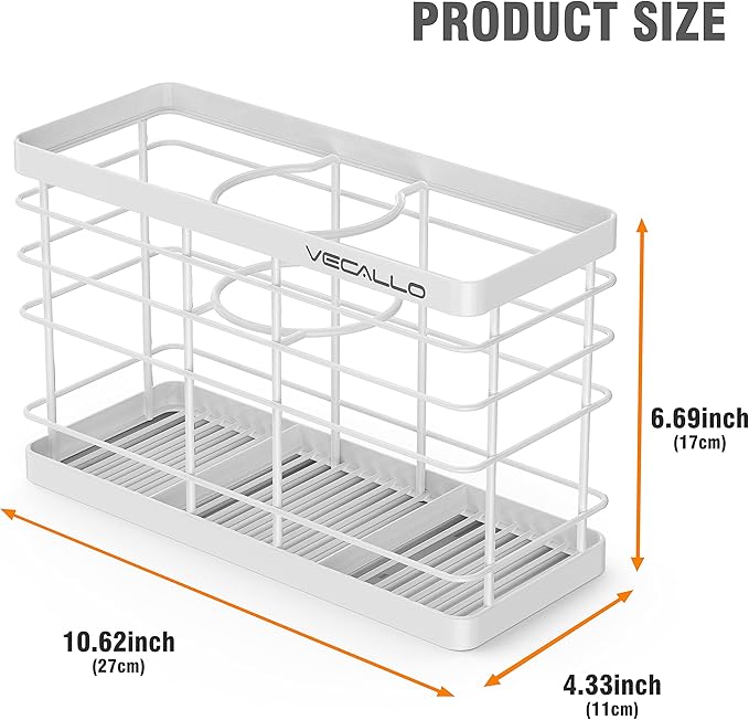 Hair Tool Organizer Shower Caddy Bathroom Hair Care and Styling Tool Organizer Storage Basket and Container for Hair Dryer, Flat Irons, Curling Wands, Hair Straighteners - Wall Mount No Drilling Rustproof Stainless Steel Bathroom Shelf
