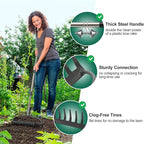 Rake for Leaves, Garden Bow Rake for Lawns Heavy Duty, 5 ft Back-Saving Long Handle, 14 Metal Tines, Yard Gardening Tools for Loosen Soil, Clear Gravel Grass Rock, Level Mulch