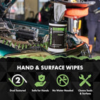 NatureGrit Hand & Surface Wipes: Heavy Duty Grease & Grime Removal, Degreaser Wipes for Mechanics, Workshop Use (1)
