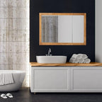 Design House Richland Medicine Cabinet, Fully Assembled, Wall Mounted, 3 Mirrored Doors, Wood Frame, Oak Finish, 48 in x 4.75 in x 30 in, 530584-NOK