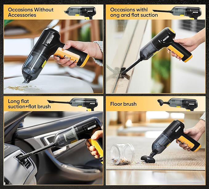 Handheld Car Vacuum Cleaner 3 in 1 High Power|15000PA Brushless Motor|Super Suction Portable Vacuum with Super Endurance for Car and Home