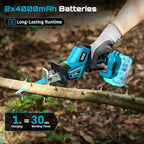 SEESII Reciprocating Saw Cordless, Variable Speed 3500 RPM Brushless Motor with 6 Saw Blades, 2 x 4.0Ah Batteries, LED Light, Tool‑Free Blade Change, Portable for Wood PVC Cutting