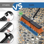 PBHEPJ 24 Inchs Push Broom Outdoor Heavy Duty, Shop Broom with 60" Long Bandle for Cleaning Outdoor or Indoor Tile, Garage, Shop, Deck, Concrete, Wood, Stone, Patio Floor