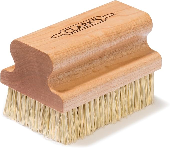CLARK'S Cutting Board Scrub Brush - for Applying Food Grade Mineral Oil - Food Safe Wood Stain - Ideal for Wooden Butcher Blocks - Bamboo - Cast Iron - Countertops - Maple Construction - Food Safe