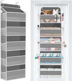 WISELIFE Over The Door Organizer - 5 Shelves Large Capacity Hanging Bedroom Storage Solution with Side Pockets for Dorm Bathroom Pantry Nursery and Baby Essentials Holds up to 40 Lbs (Grey)