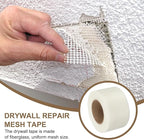PATIKIL Drywall Repair Mesh Tape, 3 inch x 164 ft Fiberglass Repair Patch Self-Adhesive Dry Wall Joint Tape 9 Mesh Wall Hole Crack and Seam Patch, White