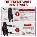 3-H Garage Wall Hooks 42 Pack, Heavy Duty Garage Hooks with Extra Welding Spots, Wall Mount Storage Organizer for Hanging Garden Lawn Tools, Ladder, Bike, WeedEater, Chair, Shovel, Blower (Red)