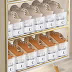 FENRUNXU Shoe Slots Organizer for Closet,36 Pack Shoe Stacker Shoes Rack Organizer for Closet Space Saver Storage Shoe Holder Organization(Transparent)